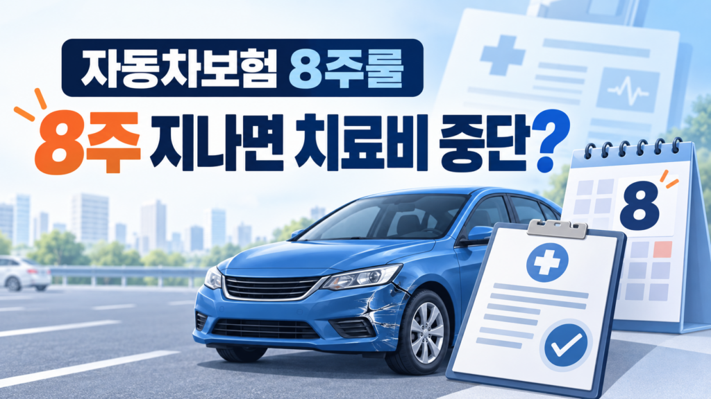 자동차보험 8주룰과 8주 이후 교통사고 치료비 심사를 설명하는 대표이미지
